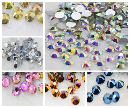 Nail Art Decorations Rhinestones  Glitter Gems Multicolored FlatBack glue on Non Hotfix