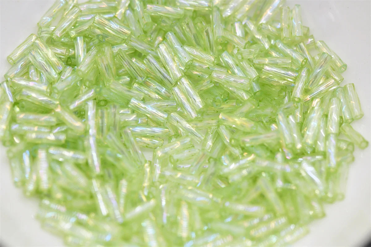 Twist Tube Beads AB color Czech Glass  Lined Bugle Bead Bulk Wholesale Big Bag For Jewelry Making  Fringe 2x6mm 2x12mm