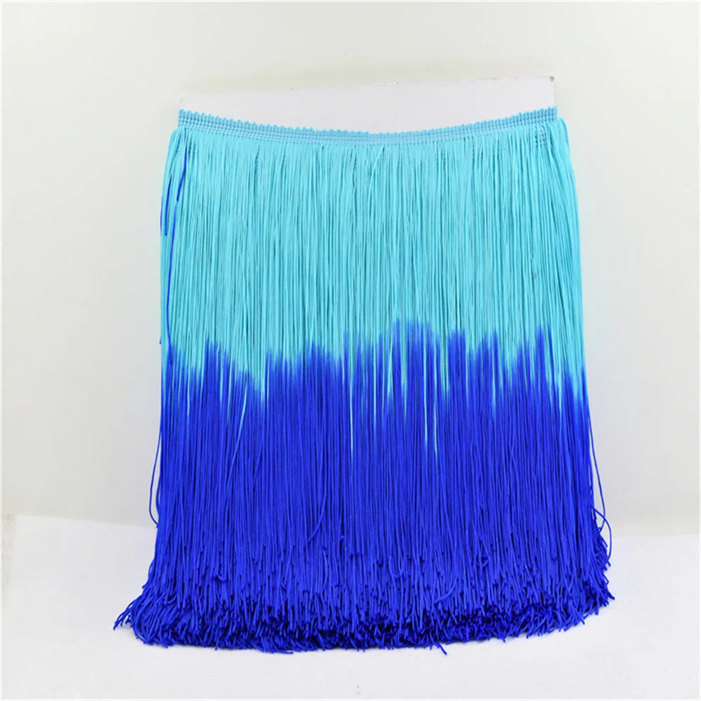 20cm Fringe Tassel Latin Trimming Dip Dye Omble Rayon Macrame Lace Samba DanceWear Trimming Sewing Trims mixed color