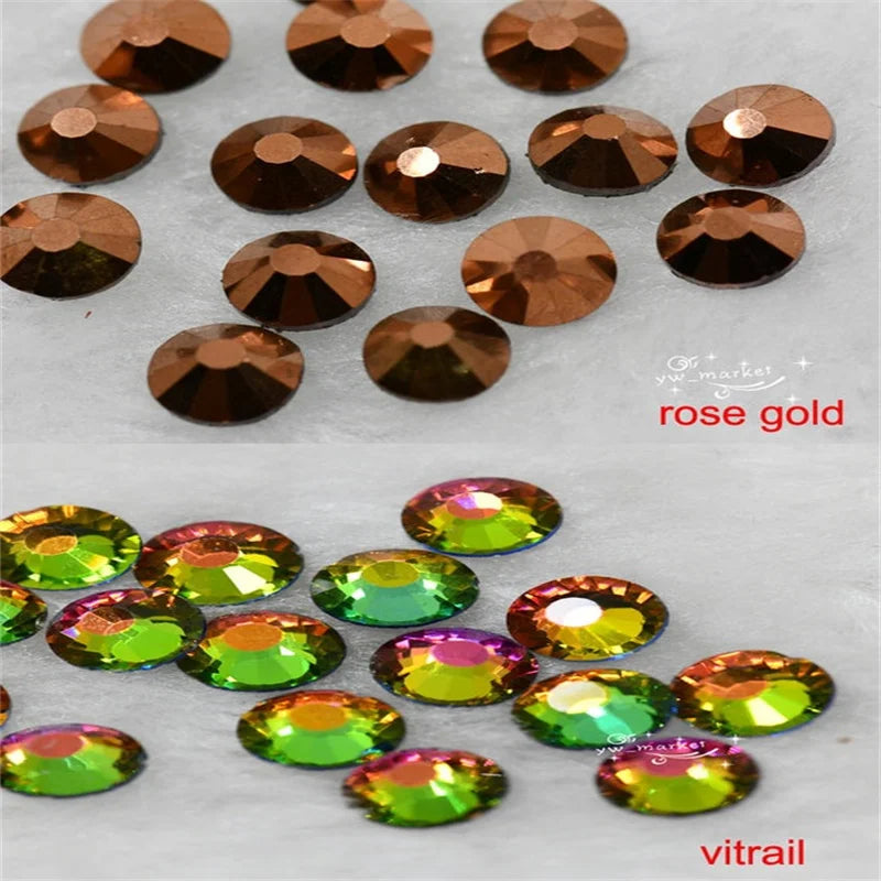 Nail Art Decorations Rhinestones  Glitter Gems Multicolored FlatBack glue on Non Hotfix