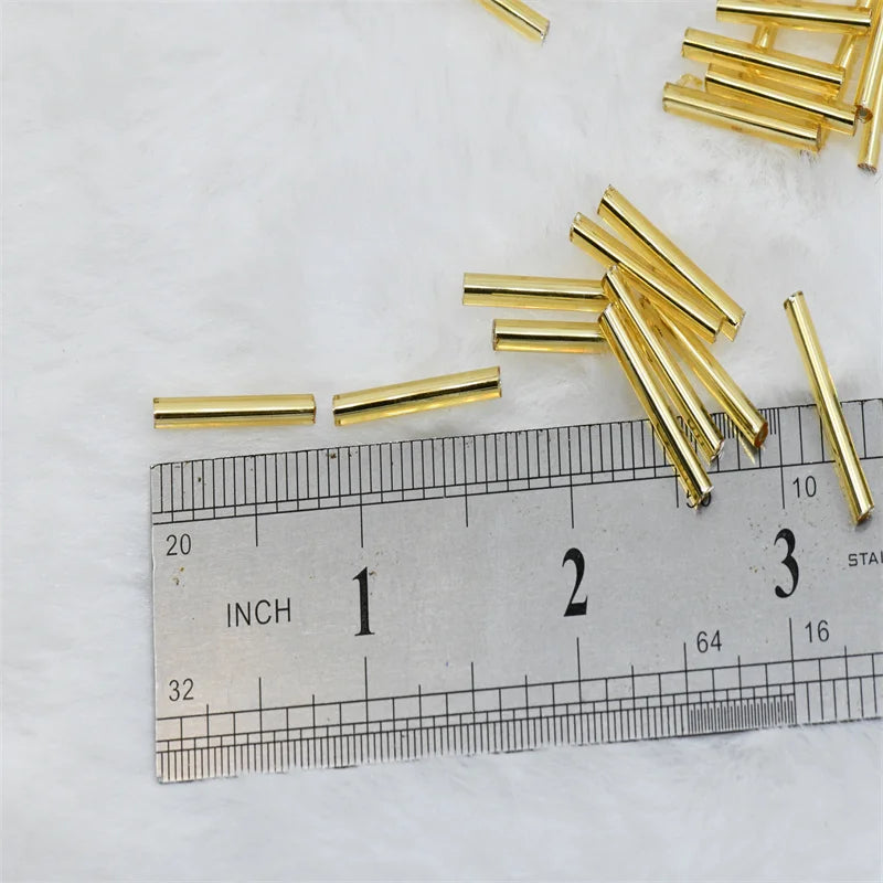 2.5x25mm 1500pcs long Charm Tube Bugle Spacer Beads Fo Bulk Wholesale LINED Beads For Jewelry Making DIY Earring Necklace Fringe