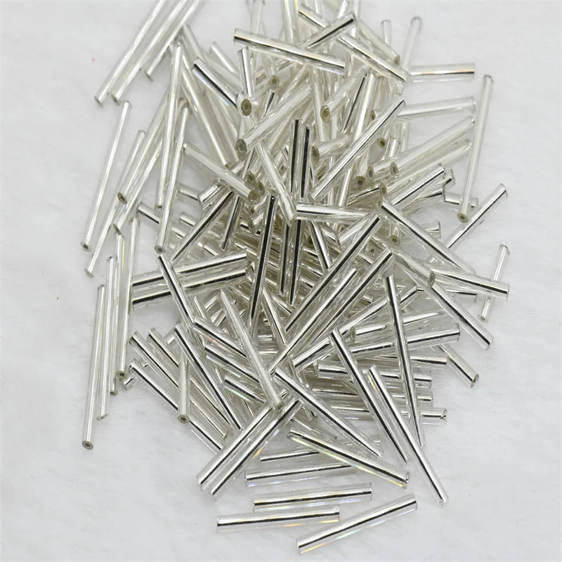 2.5x25mm 1500pcs long Charm Tube Bugle Spacer Beads Fo Bulk Wholesale LINED Beads For Jewelry Making DIY Earring Necklace Fringe