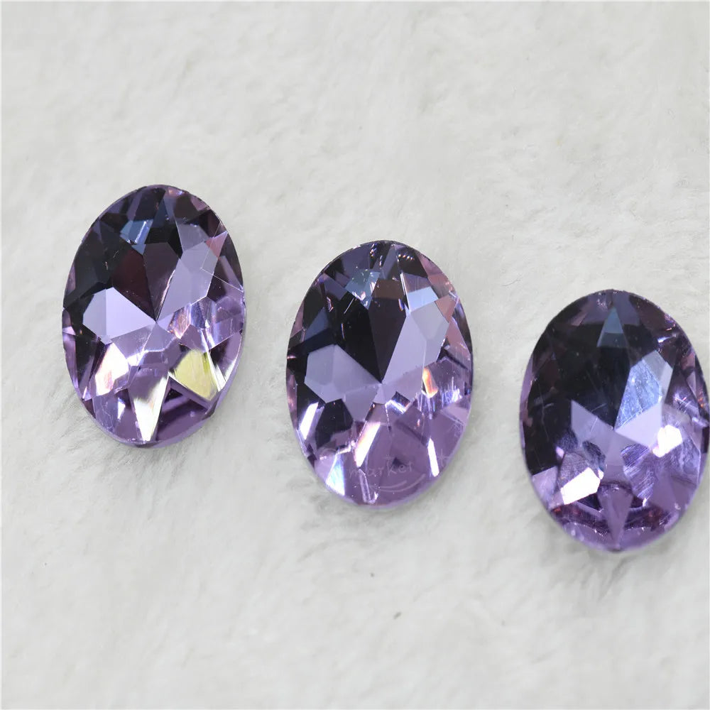 crystal purple rhinestone crystal appliques glass pointback  DIY BEAD jewelry  Needlework accessories