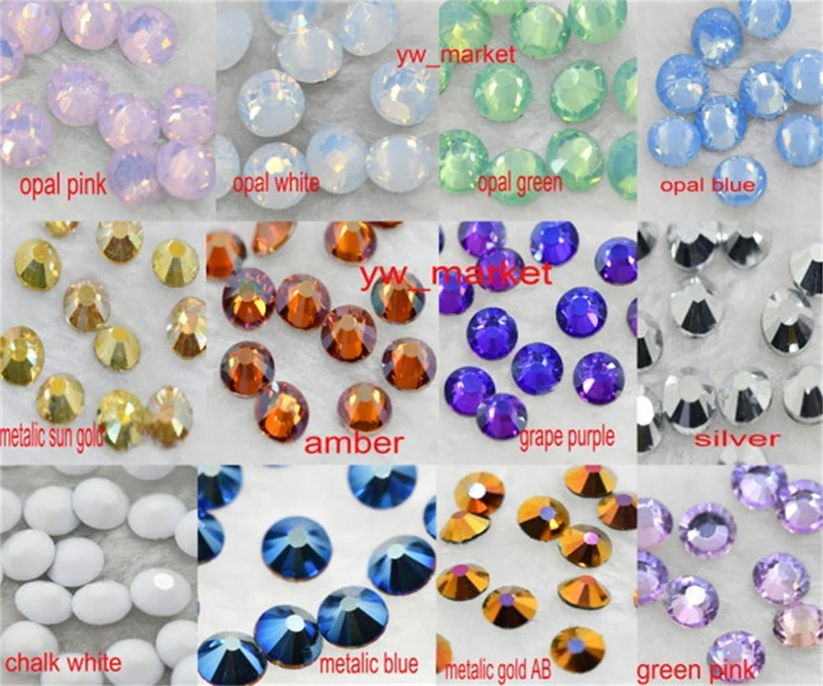 Nail Art Decorations Rhinestones  Glitter Gems Multicolored FlatBack glue on Non Hotfix