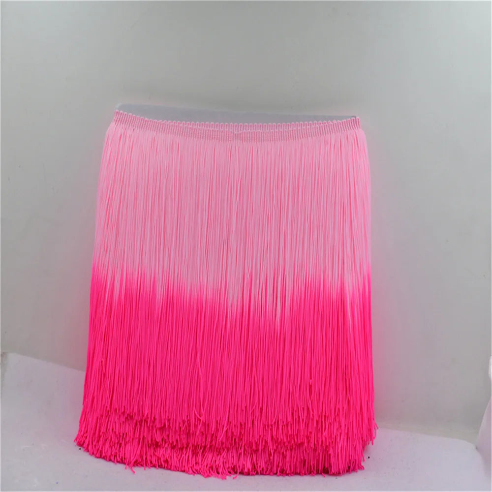 20cm Fringe Tassel Latin Trimming Dip Dye Omble Rayon Macrame Lace Samba DanceWear Trimming Sewing Trims mixed color