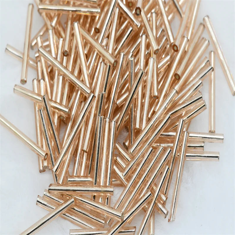 2.5x25mm 1500pcs long Charm Tube Bugle Spacer Beads Fo Bulk Wholesale LINED Beads For Jewelry Making DIY Earring Necklace Fringe