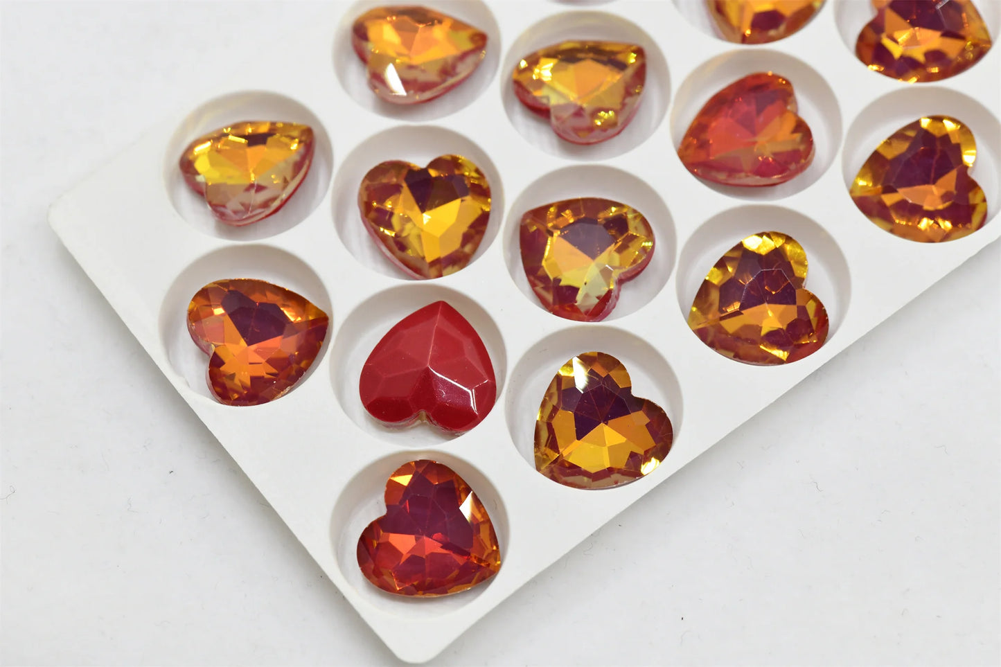 Jelly Glass Stone 16x16mm Heart crystal glass stone Jewels point back18pcs