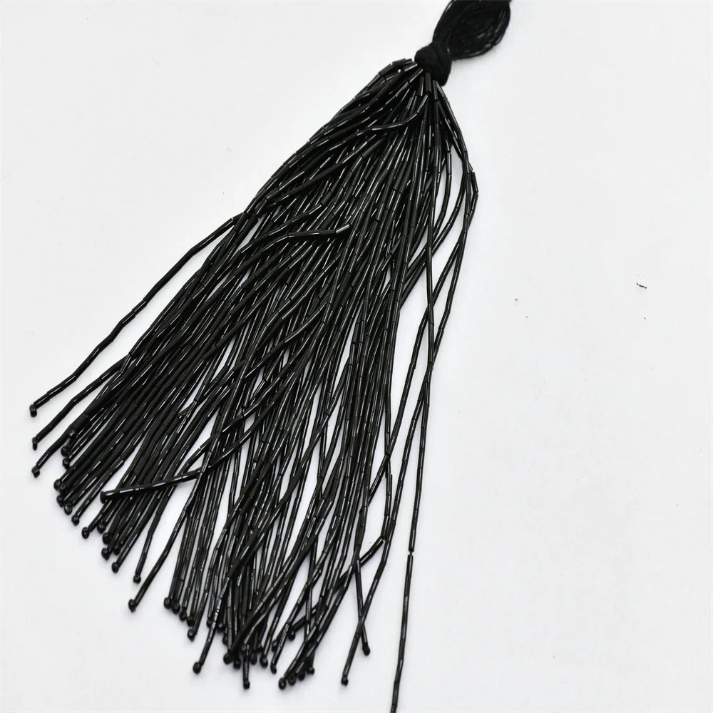 15cm wide 1 bundle gold silver black Individual Beaded Tassel Fringe Costume Crafts  fringes for sewing in clothes by Strand