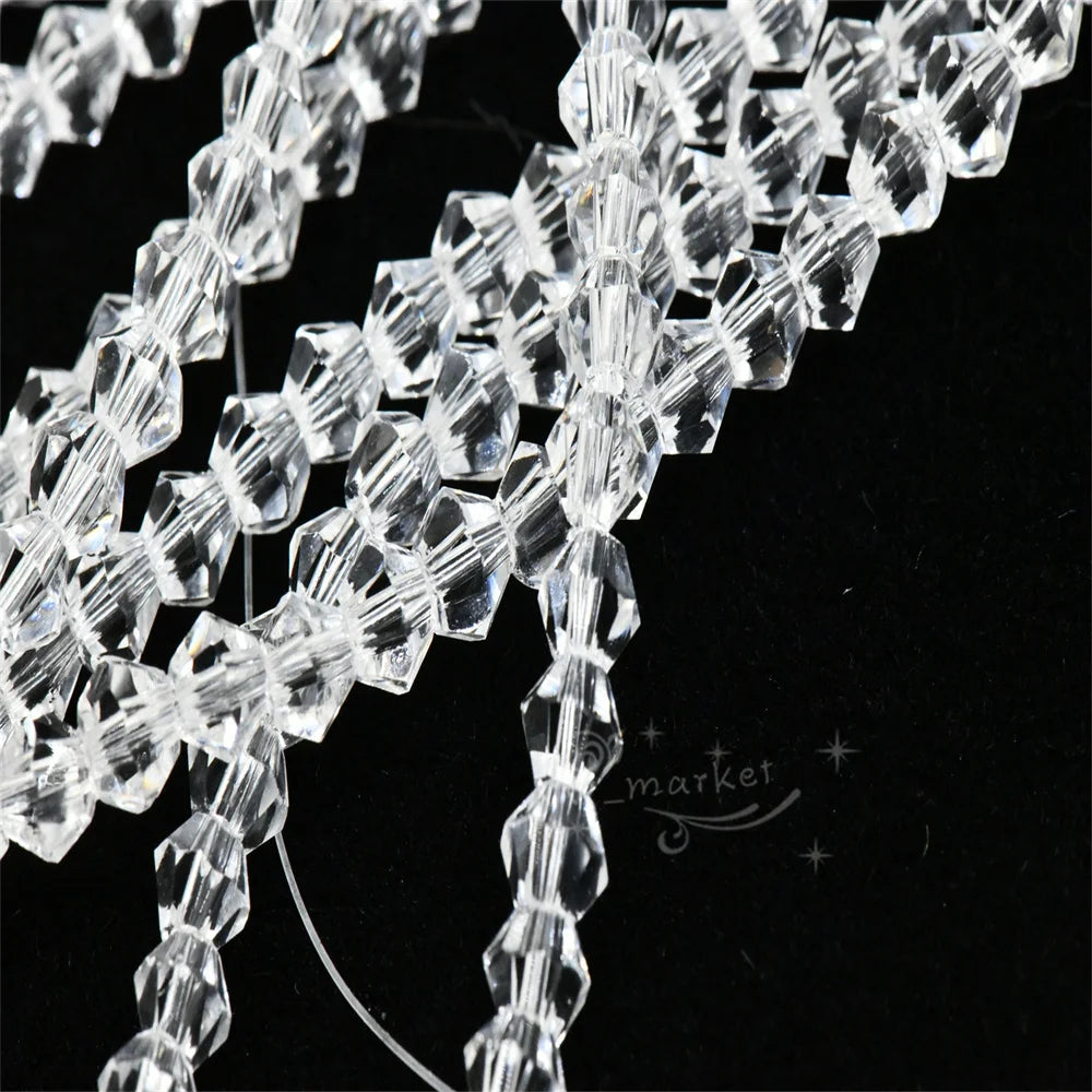 10 strand 3mm 4mm Crystal clear Bicone Beads Jewelry Making DIY Necklace Bracelet