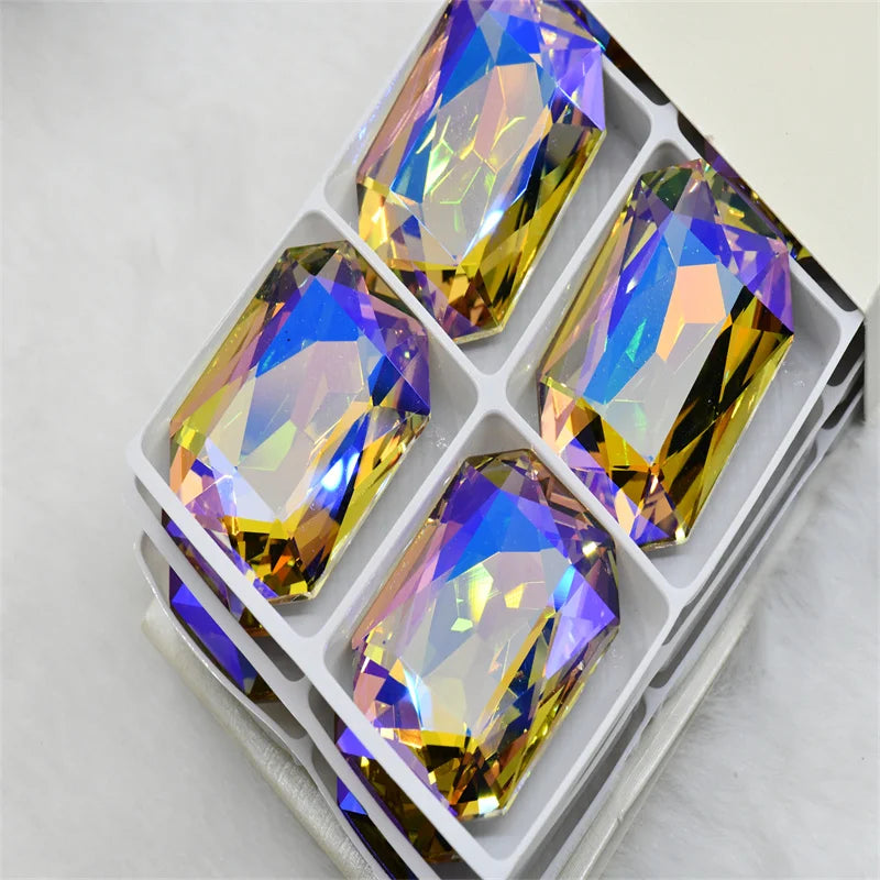 k9 Rectangle 30mm x 40mm Glass Rhinestones decorative stones for Jewels Making large szie