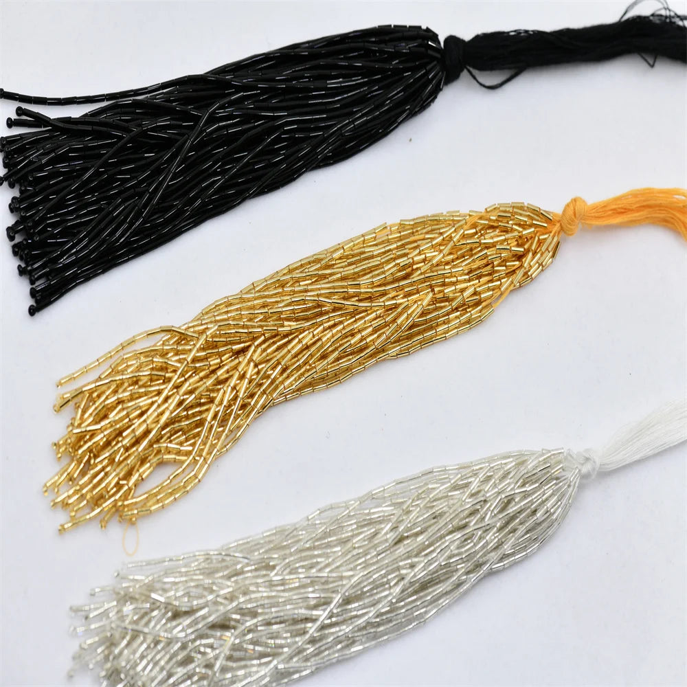 15cm wide 1 bundle gold silver black Individual Beaded Tassel Fringe Costume Crafts  fringes for sewing in clothes by Strand