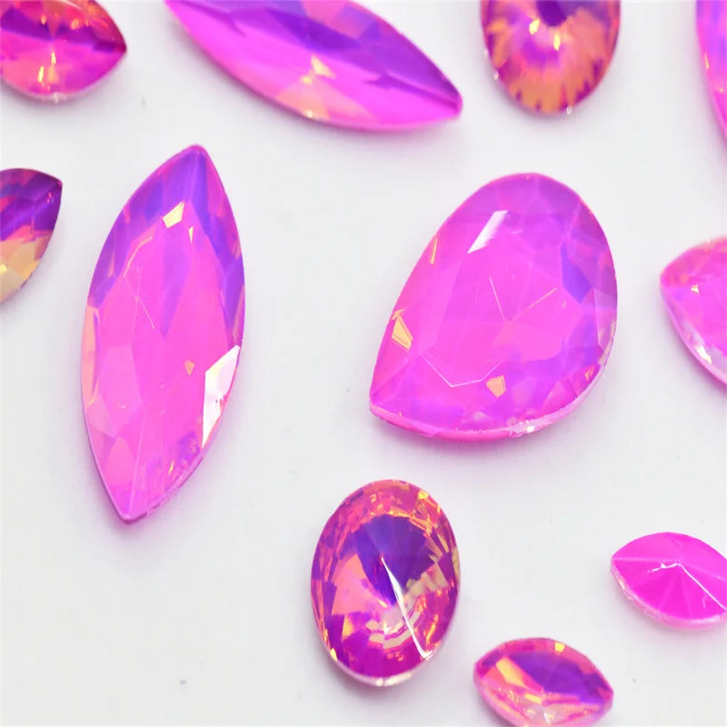 NEW  color Purple mist Glass Pointback  rhinestones crystal stones to make crafts  Jewelry Making