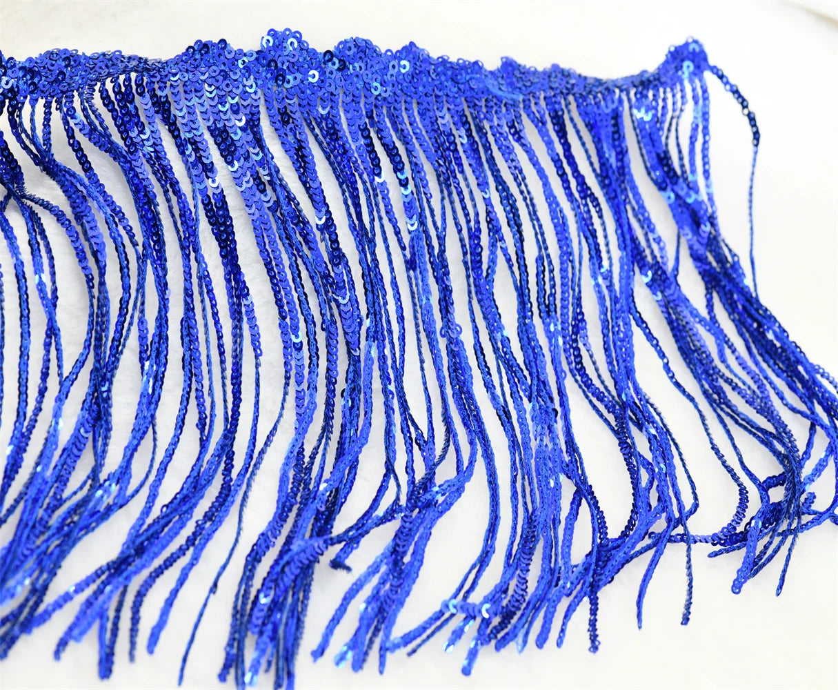 17cm Laser Tassel Fringe trim lace  fabrics for show clothes crafts making dress skirt decoration