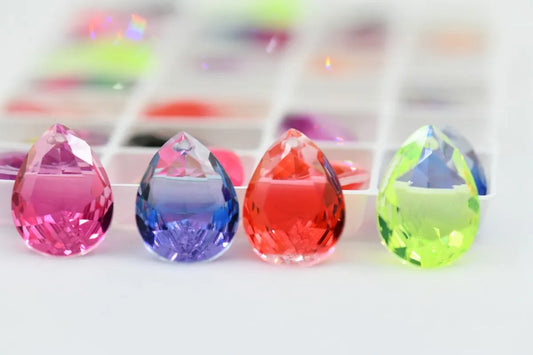 k9 Mixed color Teardrop Pendant Glass Crystal Strass Pointback Rhinestones Beads For DIY Making Earing Necklaces 13x18mm 10x14mm