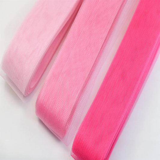 pink rose series Soft  Crinoline for wedding dress horsehair braid Polyester Mesh Fabric  crinolina clothing accessories