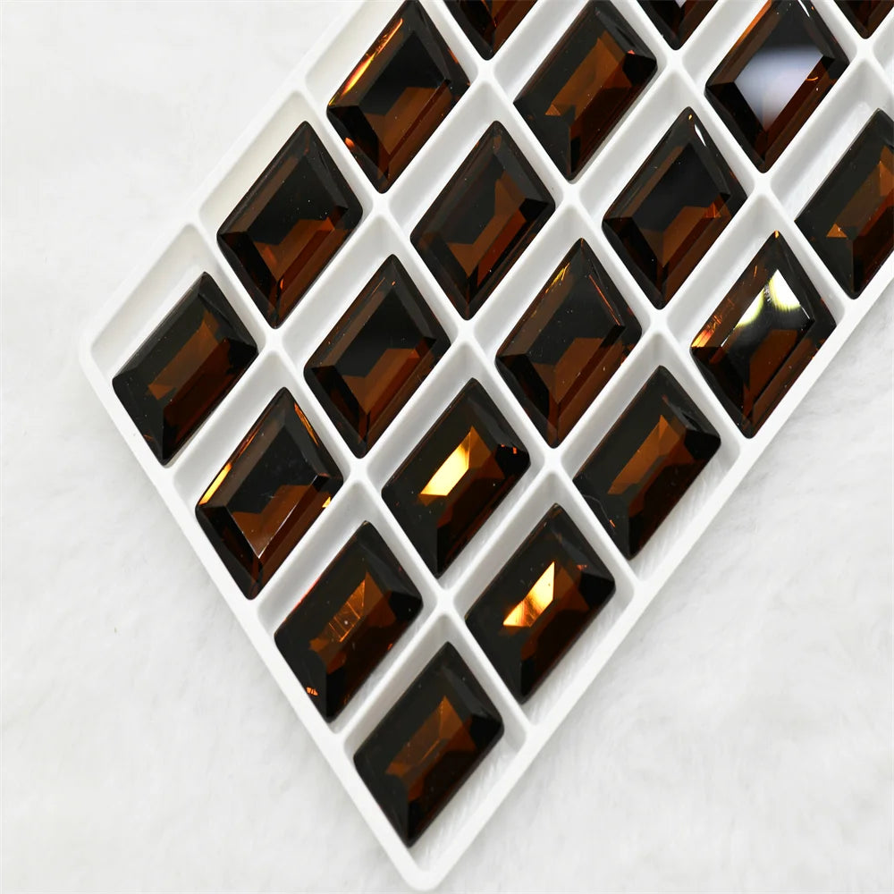 k9 Rectangle Rhinestones Glass Strass crafts super Glitter For Clothes DIY Sewing Beads For Jewelry 13X18MM 10X14MM