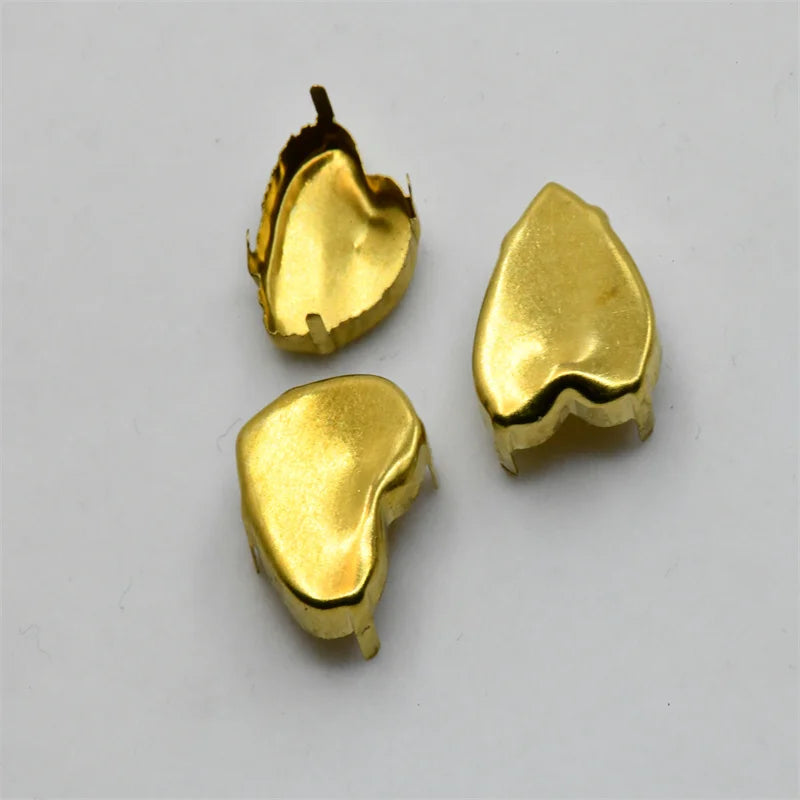 Brass setting NO Holes Strong Claw Setting  for Jewels Soldering  Teardrop oval navett round