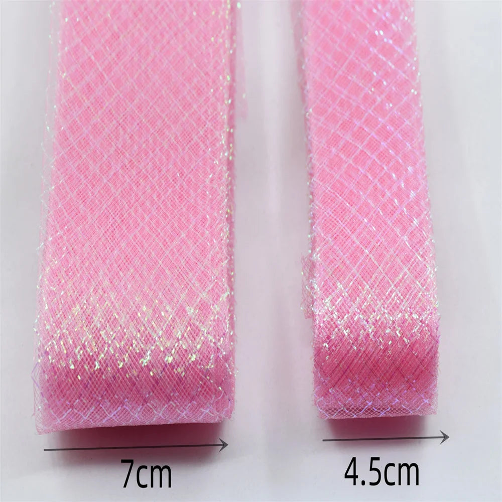 4.5cm 7cm Elasticity Crinoline with silk thread  horsehair braid Mesh Fabric Soft Polyester Wedding Dress skirt making crafts