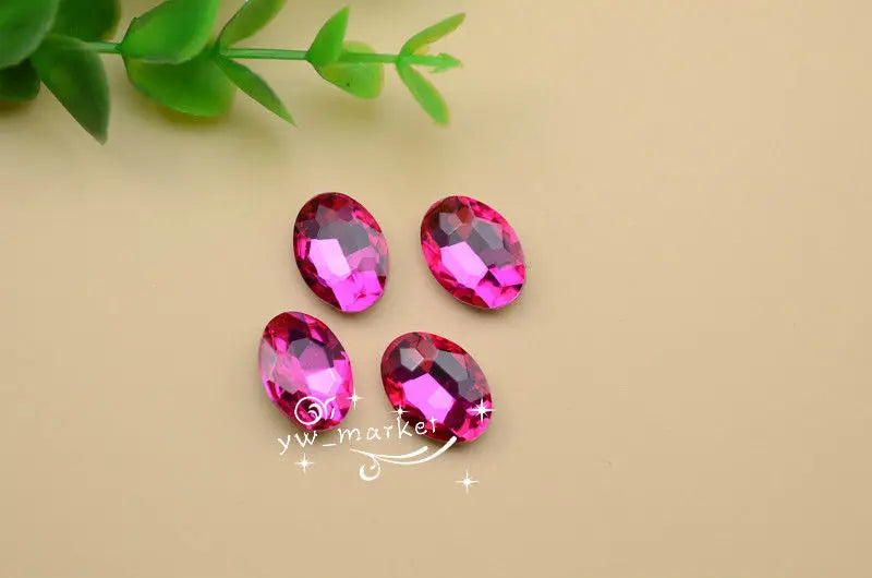 Oval Glass Crystal Pointback Rhinestone decorative crystals crafts Stones strass Beads for jewelry 20x30mm 13x18mm 10x14mm