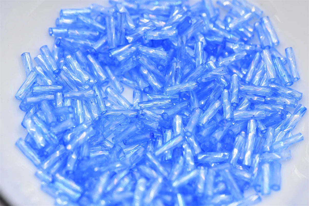 Twist Tube Beads AB color Czech Glass  Lined Bugle Bead Bulk Wholesale Big Bag For Jewelry Making  Fringe 2x6mm 2x12mm