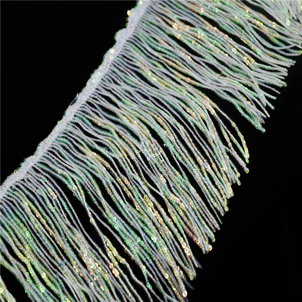 17cm Laser Tassel Fringe trim lace  fabrics for show clothes crafts making dress skirt decoration