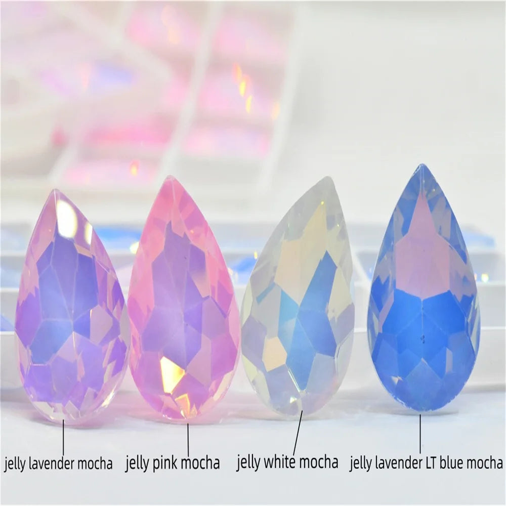 Jelly mocha rhinestones  teardrop crystal stones to make crafts jewels Decoration Diamonds for needlework 20x30mm 10x14mm