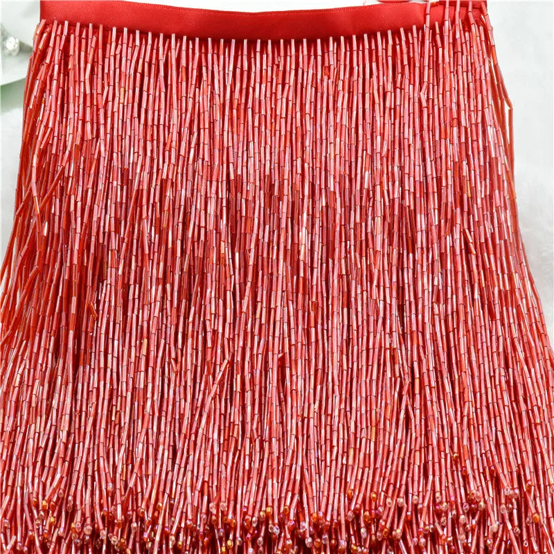 1 Yard 15cm Beaded Tassel Fringe for costumes dress crafts sew on DIY Accessories Home Textile Dance Ribbon