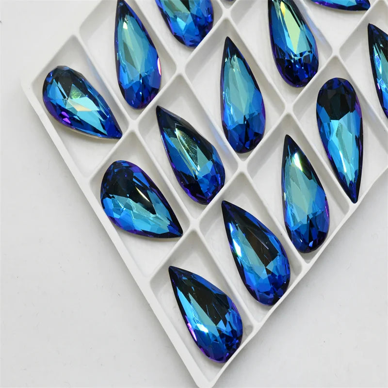 K9 11mmx22mm Craft Gems crystal Rhinestone  Color Strass pointback Crystal Diy teardrop shape