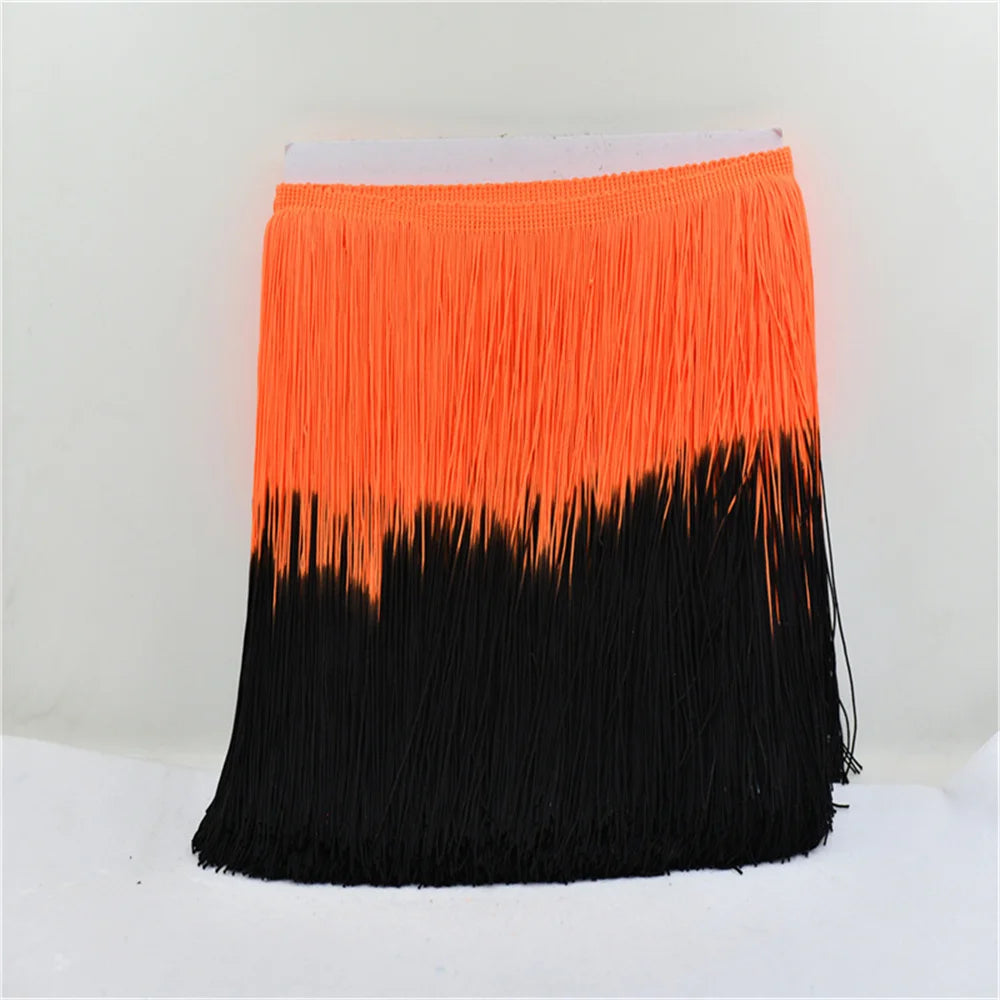 20cm Fringe Tassel Latin Trimming Dip Dye Omble Rayon Macrame Lace Samba DanceWear Trimming Sewing Trims mixed color