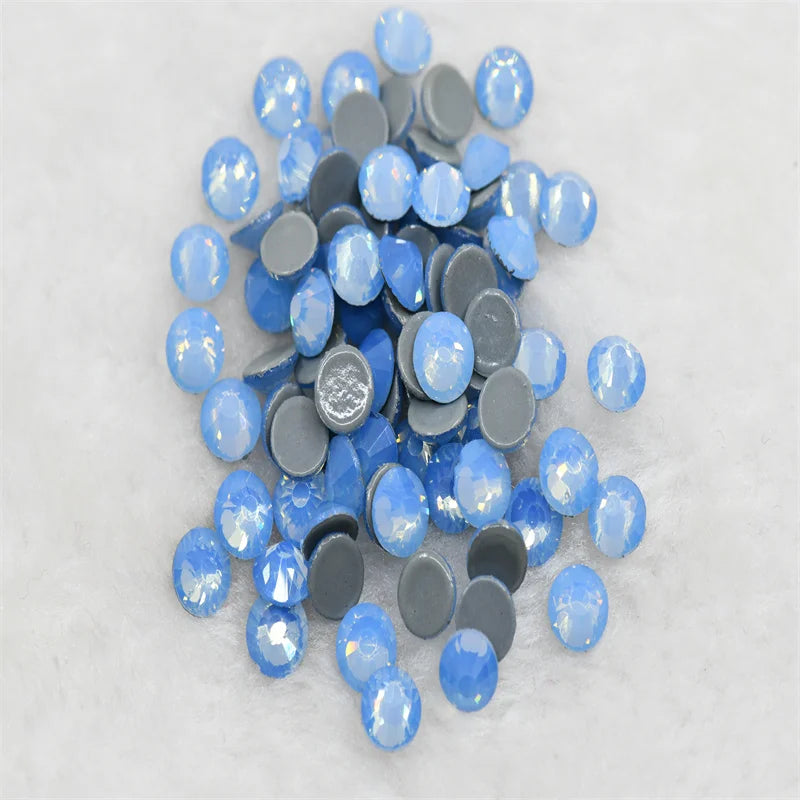 Opal green pink blue strass Hotfix Rhinestones flatback crystals beads for iron on needlework   glitters