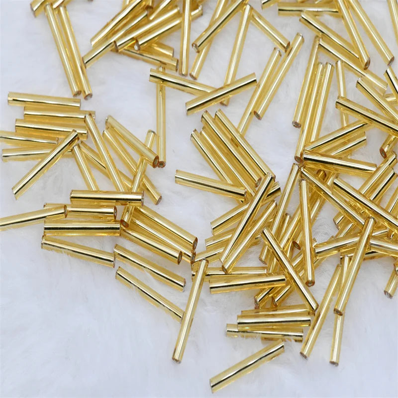 2.5x25mm 1500pcs long Charm Tube Bugle Spacer Beads Fo Bulk Wholesale LINED Beads For Jewelry Making DIY Earring Necklace Fringe