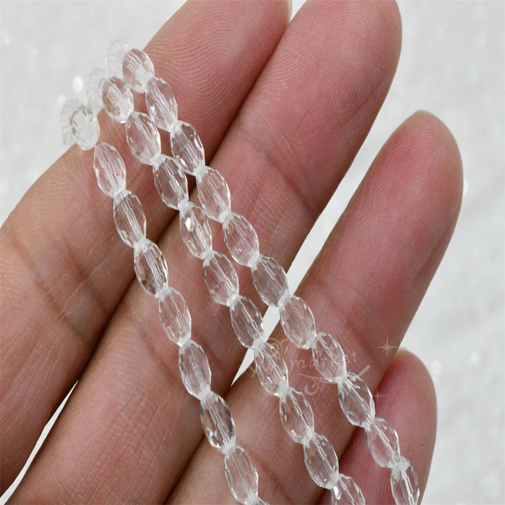 680pcs 10 strand Faceted Glass Crystal 4x6mm drum Crystal clear Bicone Beads Jewelry Making  DIY Needlework Accessories