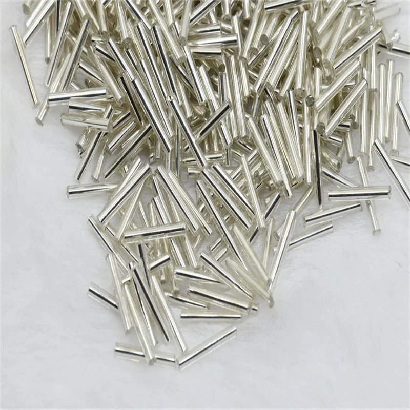 2.5x25mm 1500pcs long Charm Tube Bugle Spacer Beads Fo Bulk Wholesale LINED Beads For Jewelry Making DIY Earring Necklace Fringe