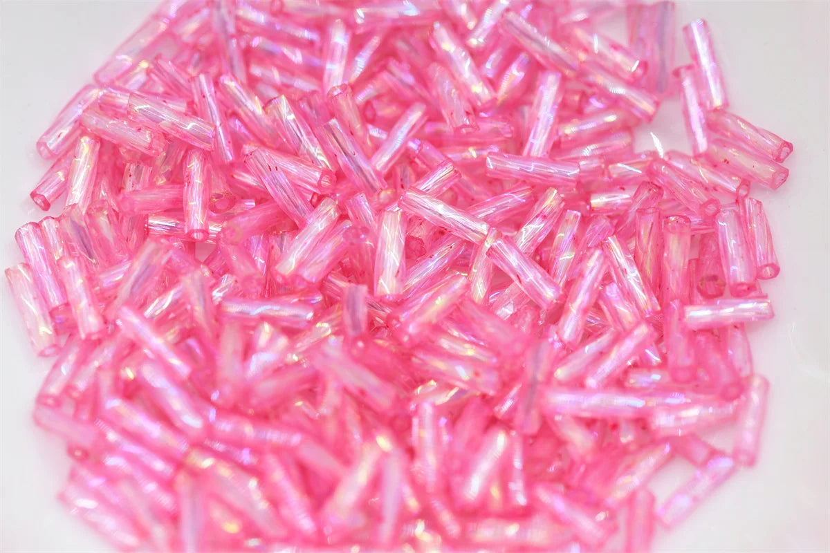 Twist Tube Beads AB color Czech Glass  Lined Bugle Bead Bulk Wholesale Big Bag For Jewelry Making  Fringe 2x6mm 2x12mm