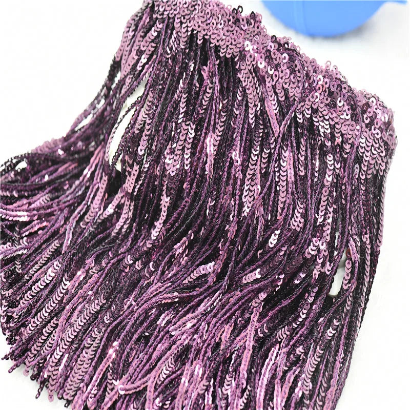 1 yard sequins Tassel Fringe for sewing in clothes decorative trimmings 17cm