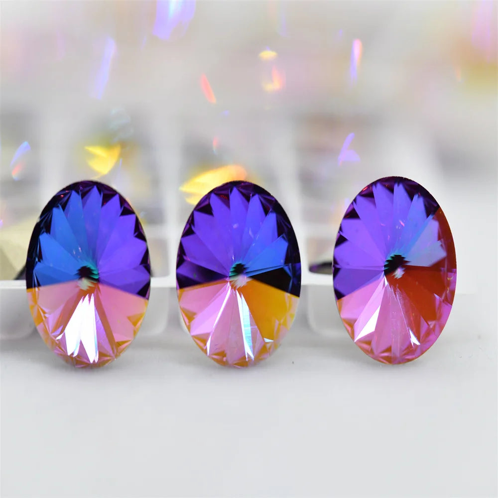 K9 New colorHigh Quality teardrop Pointback Rhinestone Glass Crystal Bead Jewelry Making