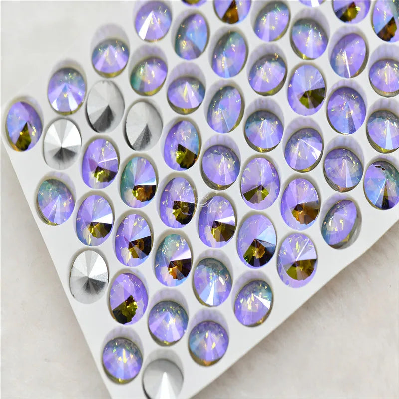 Rivoli Ab Glass Crystal Rhinestones For Needlework Pointback Stones Dress  Decoration Jewelry Making 8mm 10mm 12mm 14mm 18mm