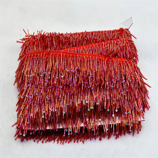 1 Yard 4cm high quality layered Beaded Tassel Fringe for costumes dress crafts sew on DIY Accessories Home Textile Dance