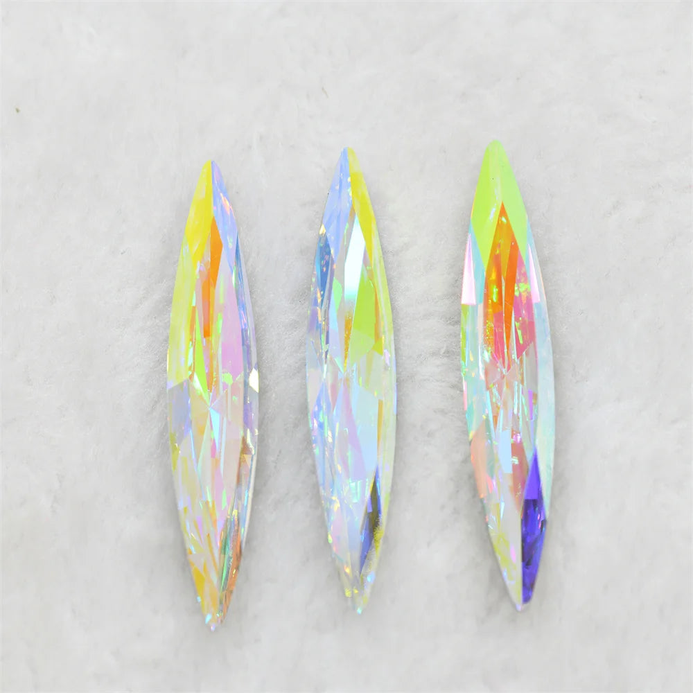 k9 13mmx48mm Big Navette Glass Crystal  Pointback Rhinestone Strass Stones  crafts Jewelry  Making