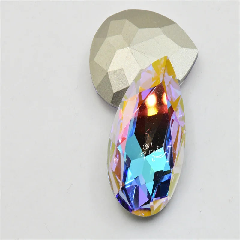 k9  lavender AB glass stones rhineston for decoration  teardrop navette  Diy crafts jewels crystal