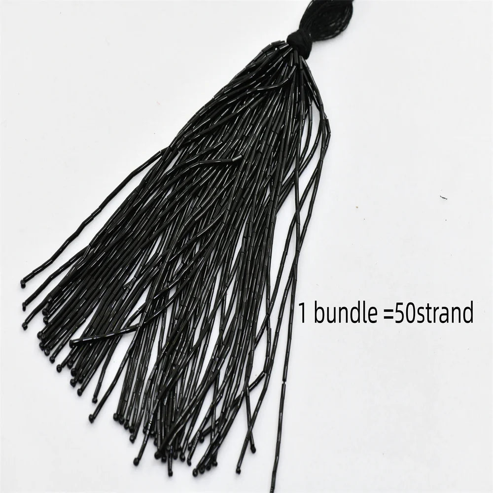 15cm wide 1 bundle gold silver black Individual Beaded Tassel Fringe Costume Crafts  fringes for sewing in clothes by Strand