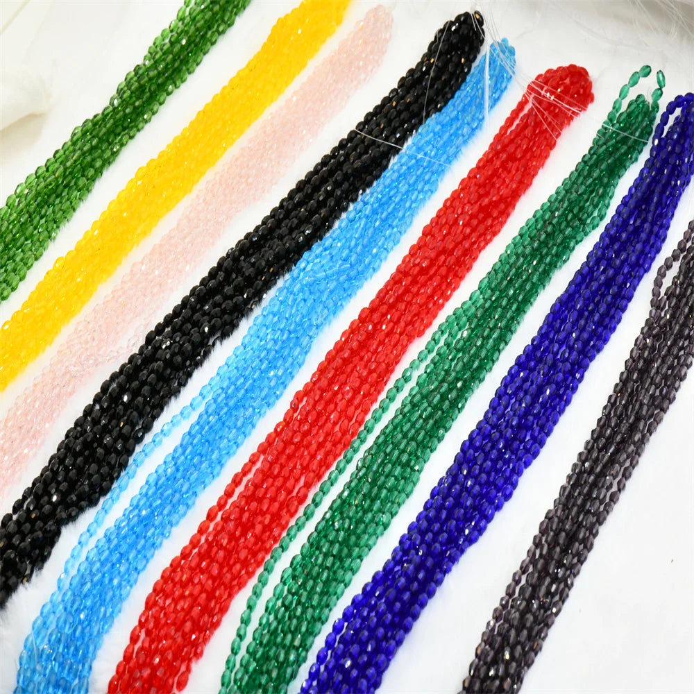 680pcs 10 strand Faceted Glass Crystal 4x6mm drum Crystal clear Bicone Beads Jewelry Making  DIY Needlework Accessories