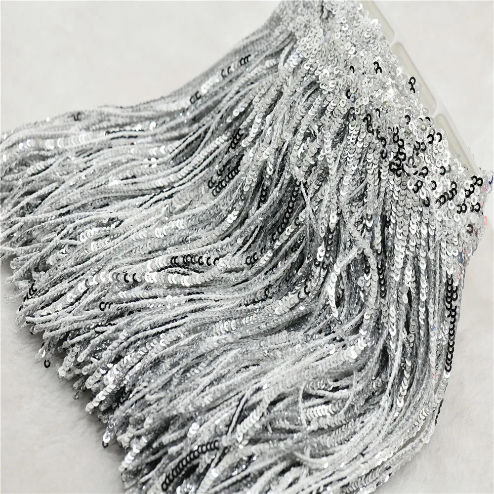 1 yard sequins Tassel Fringe for sewing in clothes decorative trimmings 17cm