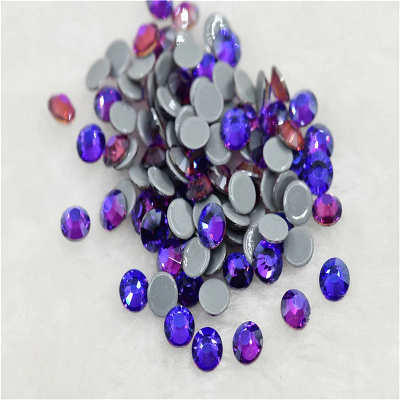 vitrail colorful Hotfix rhinestones Flatback strass Glitter Stones for clothing making dress clothes crafts  can mixed size