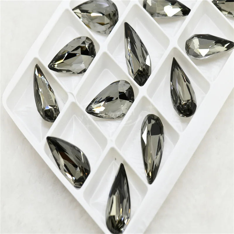 K9 11mmx22mm Craft Gems crystal Rhinestone  Color Strass pointback Crystal Diy teardrop shape