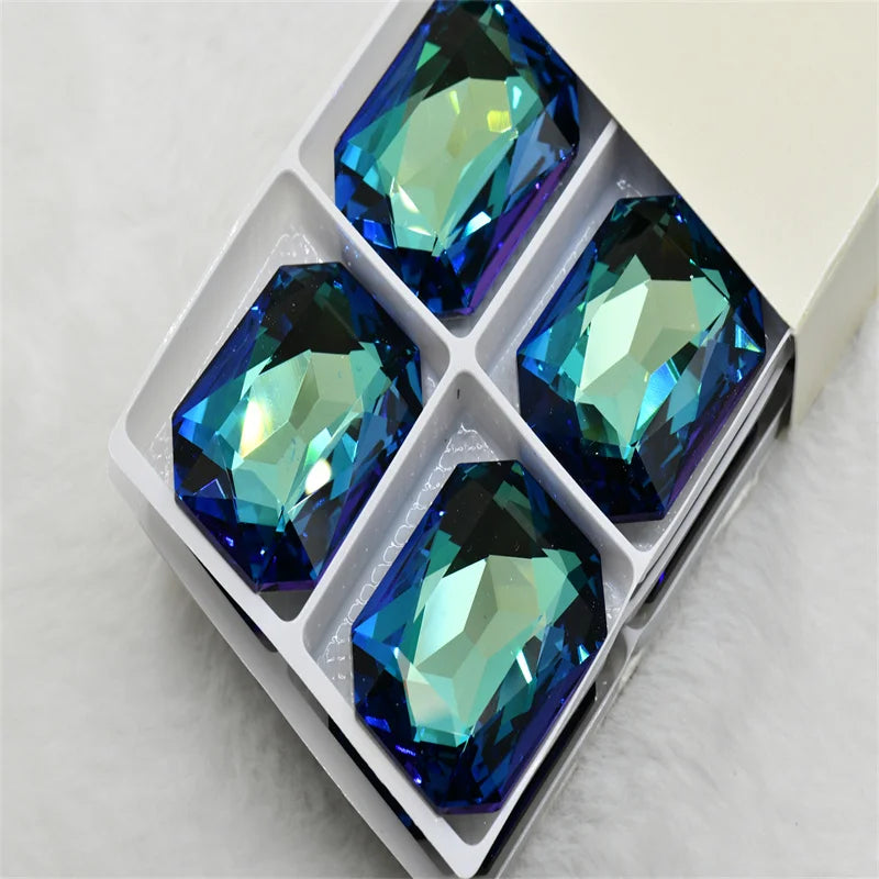 k9 Rectangle 30mm x 40mm Glass Rhinestones decorative stones for Jewels Making large szie