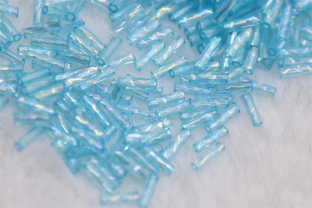 Twist Tube Beads AB color Czech Glass  Lined Bugle Bead Bulk Wholesale Big Bag For Jewelry Making  Fringe 2x6mm 2x12mm