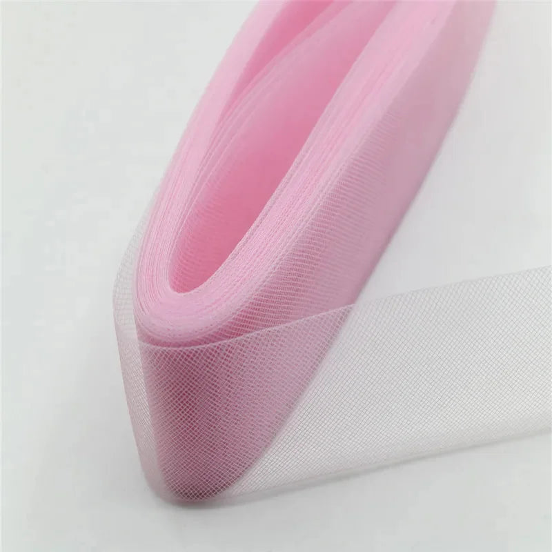 pink rose series Soft  Crinoline for wedding dress horsehair braid Polyester Mesh Fabric  crinolina clothing accessories