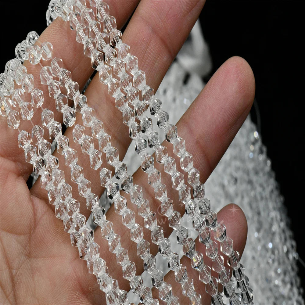 10 strand 3mm 4mm Crystal clear Bicone Beads Jewelry Making DIY Necklace Bracelet