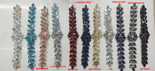 1 pcs AB crystal rhinestone costume dress applique Iron on hotfix sew on A2048